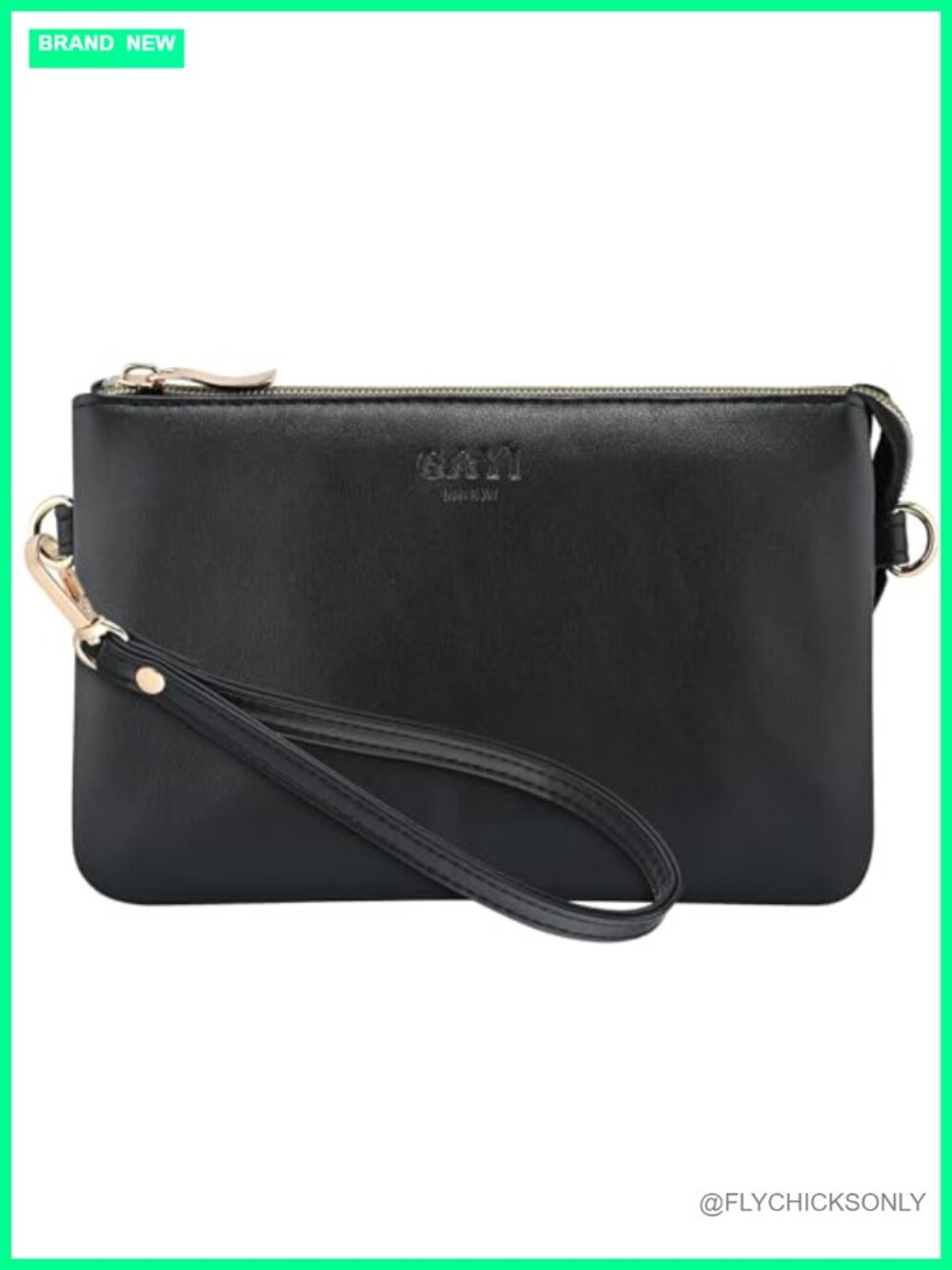 Faux Leather Wristlet Purse for Women, Small Clutch with Zipper Pockets and